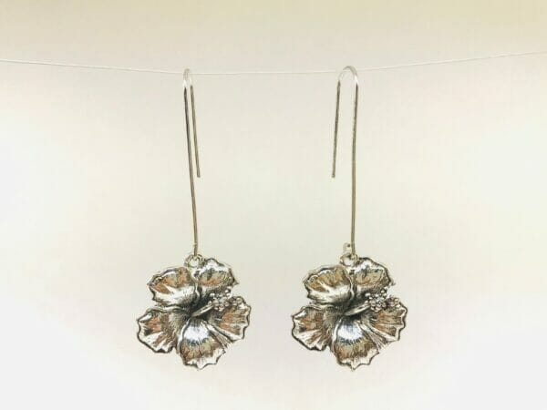 hibiscus flower earrings funky novelty