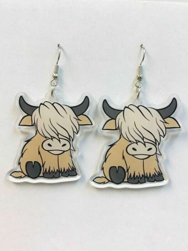 highland_cow_earrings Highland Cow Acrylic Earrings