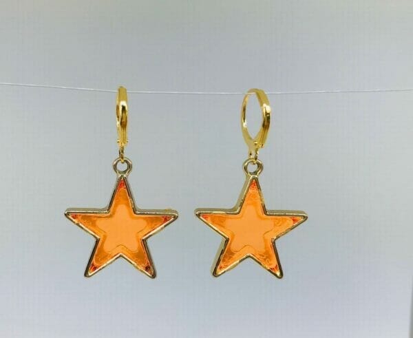 huggiestarearringsorange Star Earrings orange color Fun earring wholesale