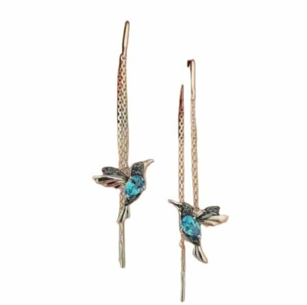 hummingbirdearrings Gold Hummingbird Threaders Earrings Wholesale