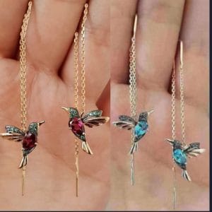 hummingbirdthreaderearring Gold Hummingbird Threaders Earrings Wholesale