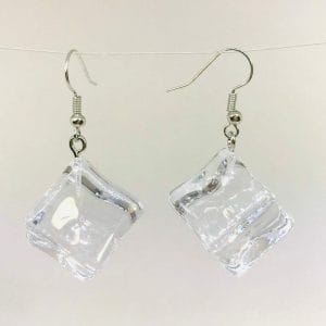 resin ice cube novelty earrings