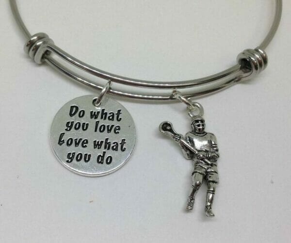lacrosse sports team bangle bracelet