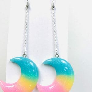 Silver Long Dangle Ice Cube Earrings