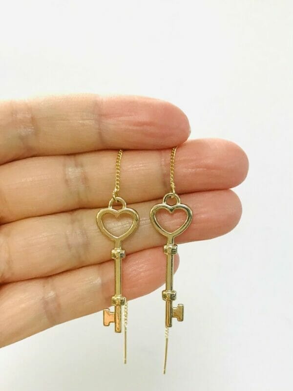 lovekeythreaderearrings Wholesale Love Key Threader Earrings