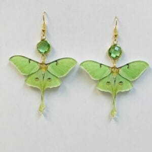 luna_moth_earring Acrylic Green Moth Earrings, New Beginning Earrings
