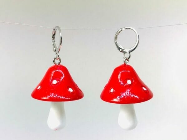 magicmushroomearrings RED MUSHROOM EARRINGS