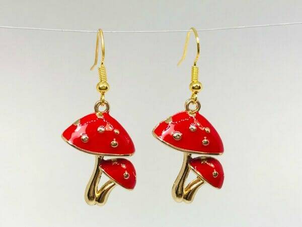 magicredmushroomearrings Magic Mushroom Earrings