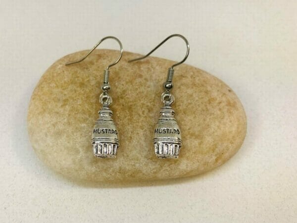 mustardBottle_kitchenjewelry Mustard Bottle Earrings, Cooking Jewelry
