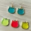 acrylic cat face earrings