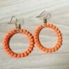 Yellow Circle Woven Hoop Earrings