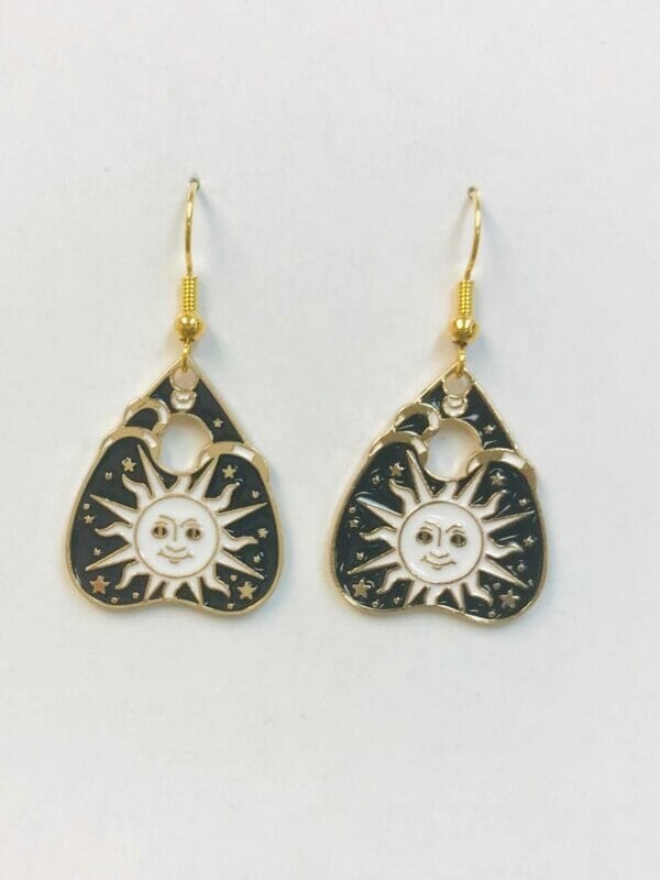 ouija_sun_earrings Ouija Sun Face Earrings Tarot Card