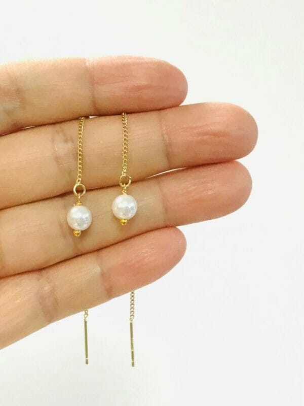 pearlearrings Wholesale Pearl Threader Earrings
