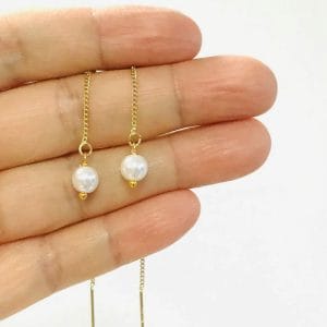 pearlearrings Wholesale Pearl Threader Earrings