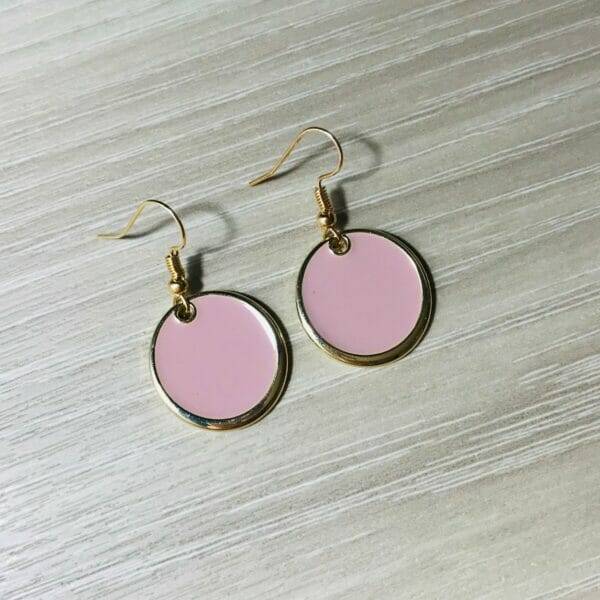 pink_circle_earrings Colorful Round Circle Disc Enamel Earrings minimalist gifts