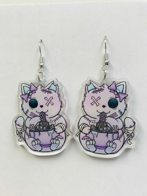 raman_noodle_cat_earring Raman Noodle Cat Earrings