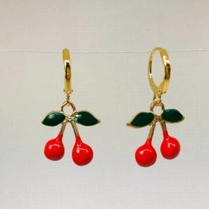 redcherryearrings Red Cherry Huggie Earrings wholesale lot