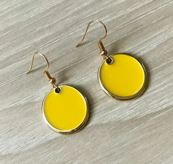 round_color_earrings Colorful Round Circle Disc Enamel Earrings minimalist gifts
