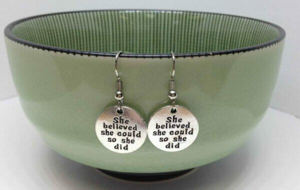 she_believed_she_could_Earring She Believed She Could Charm Earrings