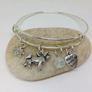Dog Shih Tzu Expandable Bangle Bracelet hand Wired Bead