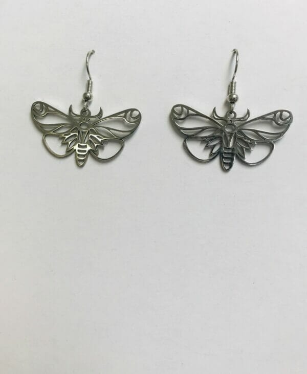 silver_butterfly_earrings Silver Butterfly Moon Phase Earrings, Fantasy Earrings