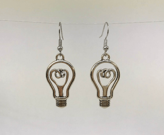 silverlightbulbearrings Light Bulb Earrings