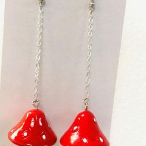 Red Mushroom novelty dangle earrings
