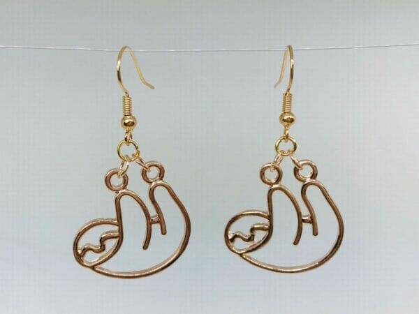 slothearringsrosegold Sloth Earrings, Sloth Gift, Sloth Lover Gift, Sloth Jewelry