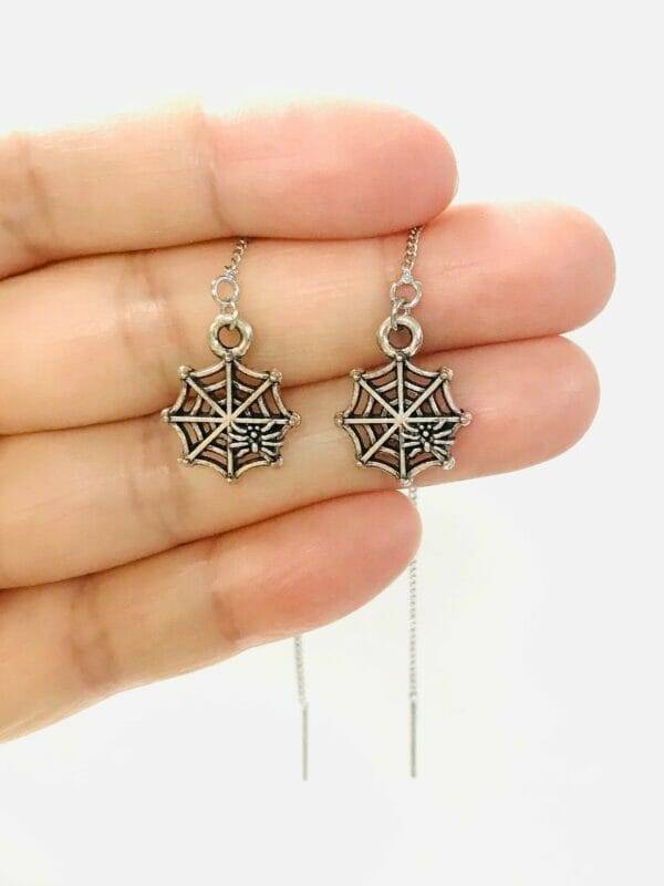 spiderwebearrings Spider Web Threader Earrings