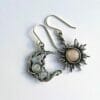 Silver Sun Moon Stone Earrings