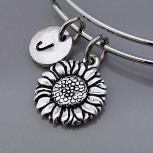 Sunflower Charm Bangle