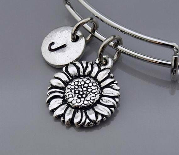 Sunflower Charm Bangle