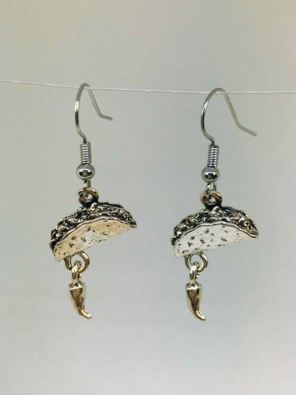 tacoearrings silver taco charm earrings