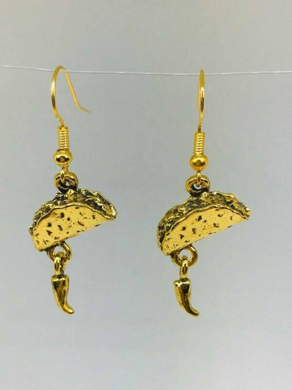 tacoearringsgold Wholesale Taco Earrings, Spanish Food Earrings