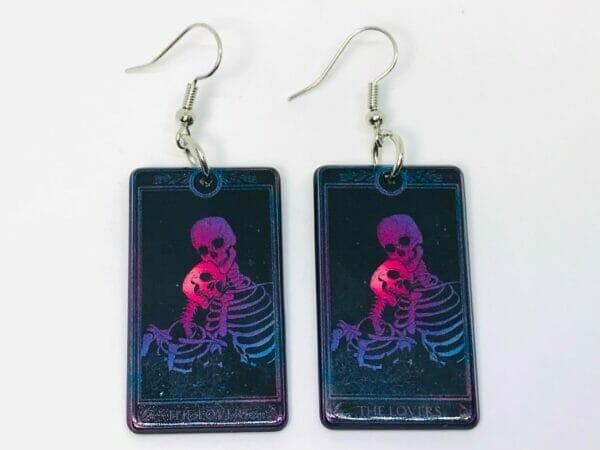 tarit_the_lovers_earrings Tarot Card The Lovers Acrylic Earrings