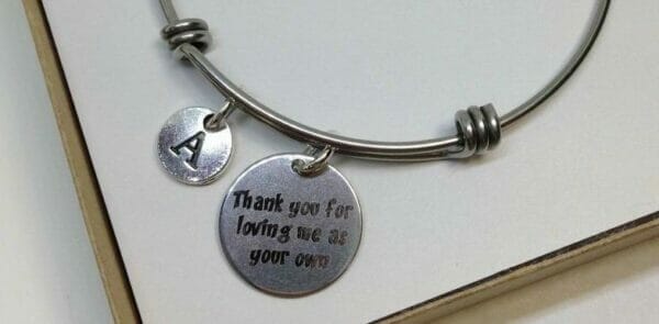 Adoption Stainless Steel Charm Bangle With FREE GIFT BOX