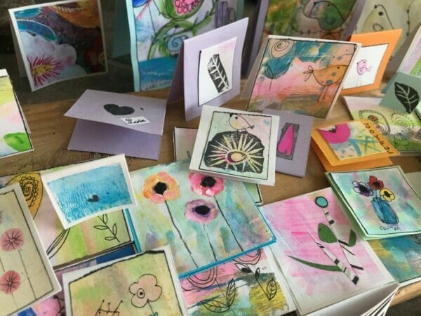 tinycardsuniquehandpainted 4pcs Handpainted Love Note Cards Gift Cards Raindom Picks