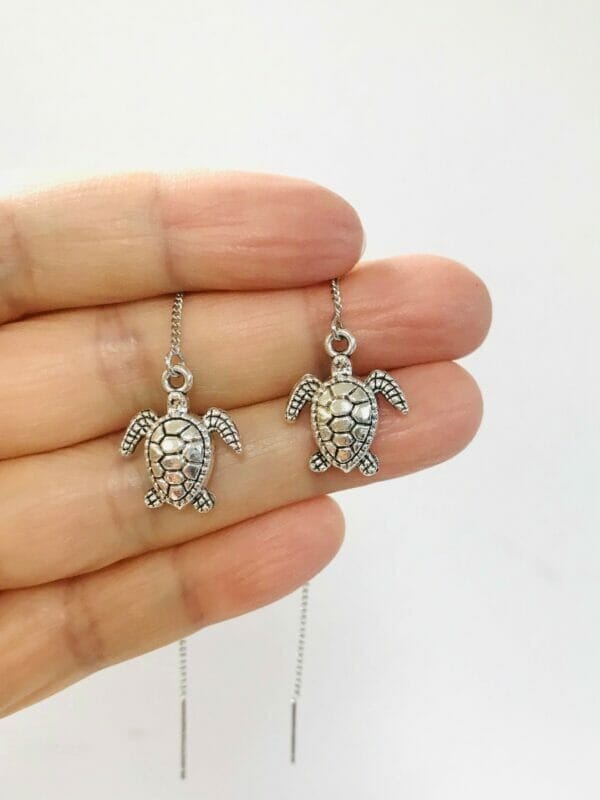 tinyturtlethreaderearrings Turtle Threader Earrings