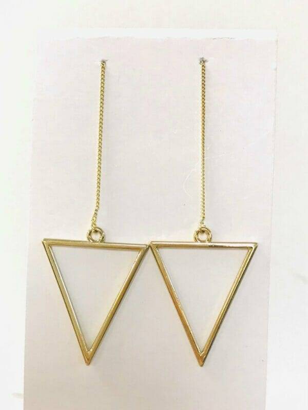 trianglethreaderearring Long Dangle TRIANGLE Earrings