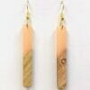Smoky Resin Wood Long Bar Earrings Wholesale