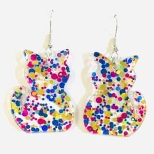Acrylic Polk dot Cat Earrings