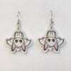 White Cute Kawaii Bat Halloween Acrylic Earrings