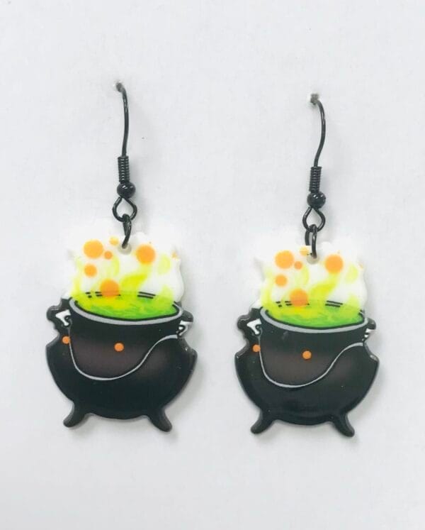 Cauldron Witch Craft Acrylic Earrings