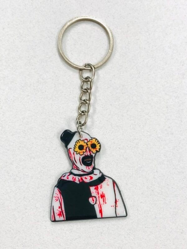 The Terrifier Clown with Sunflower Glasses Keychain