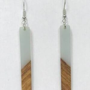 Smoky Resin Wood Long Bar Earrings Wholesale