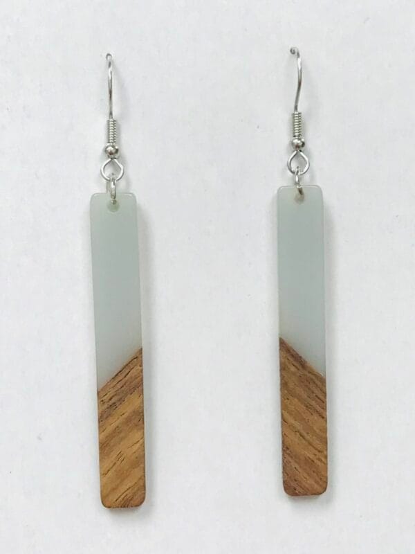 IMG_7594 Smoky Resin Wood Long Bar Earrings Wholesale