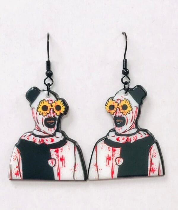 IMG_7595 The Terrifier Art with Sunflower glasses earrings BLACK