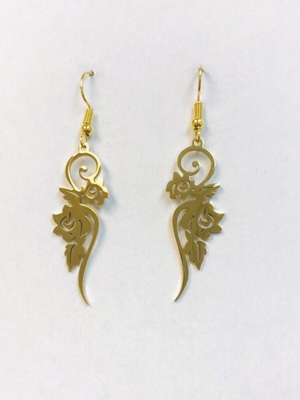 Long_flower_earrings Gold Flora Earrings