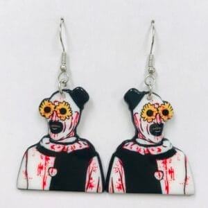 The Terrifier Art with Sunflower glasses earrings