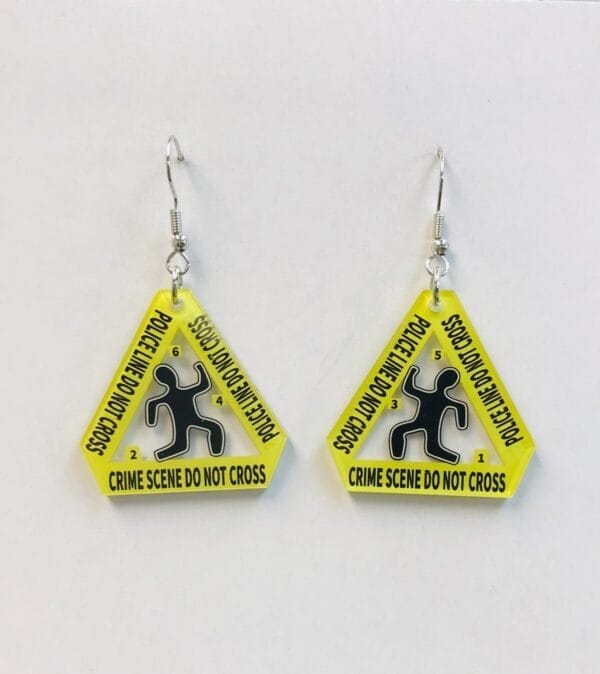 Crime Scene Do Not Cross Earrings, Police Line Do Not Cross